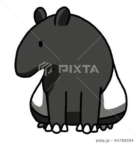 バク 動物 イラストの写真素材