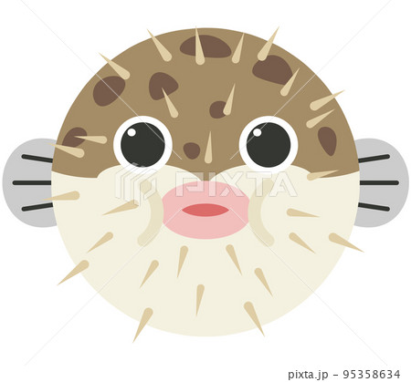 ハリセンボン かわいいのイラスト素材
