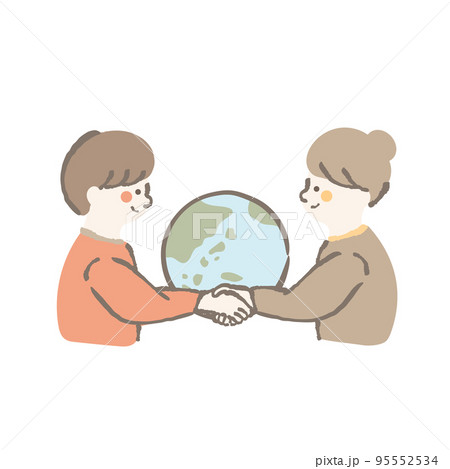 地球 平和 自然 かわいい ピース イラストのイラスト素材 地球 平和 自然 かわいい ピース イラストのイラスト素材