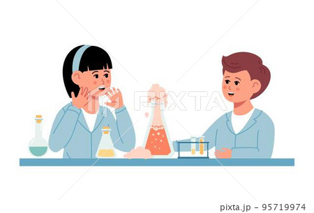 理科室 実験室 教室 小学校のイラスト素材