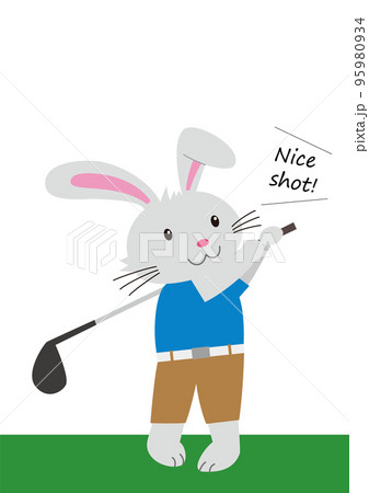 ゴルフ ゴルフクラブ 趣味 可愛いのイラスト素材