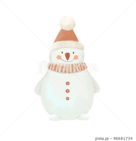 水彩画 雪だるま xマス クリスマスのイラスト素材 - PIXTA