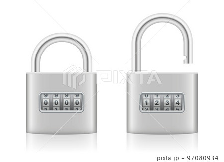 Vector 3d Realistic Closed And Opened Metal Silver Chrome Padlock Icon Set  Closeup Isolated On White Background Design Template Of Gold Lock For  Protection Privacy Web And Mobile Apps Logo Stock Illustration 