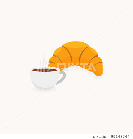 croissant and coffee clipart animated