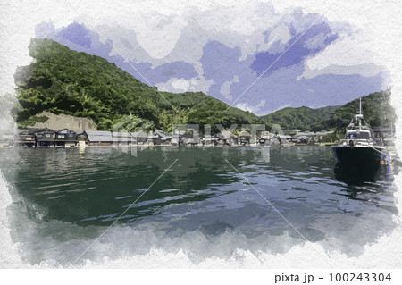 伊根の舟屋のイラスト素材 - PIXTA