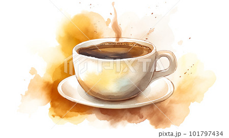 水彩画 水彩 コーヒー 珈琲のイラスト素材 - PIXTA