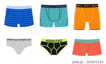 Mens underpants. Cartoon doodle male underwear - Stock Illustration  [97180901] - PIXTA
