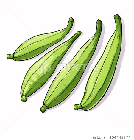 Colored Ladies Finger Vegetable-vector Drawing Stock Vector (Royalty Free)  425197684 | Shutterstock