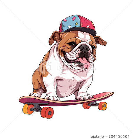 コーギー スケボー スケートボード わんこの写真素材 - PIXTA
