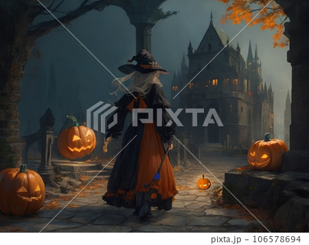 ハロウィンのかぼちゃとお化け