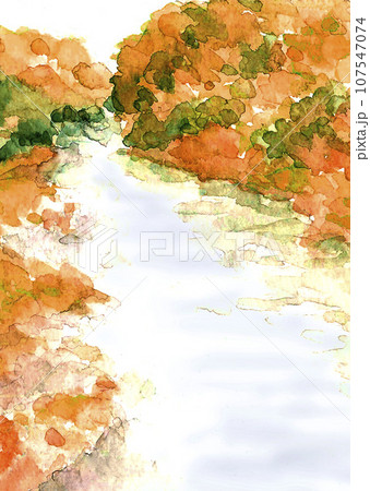 スケッチ 風景画 水彩画 紅葉のイラスト素材 - PIXTA