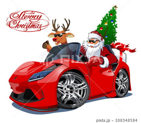 自動車に乗ったサンタさん サンタクロース 車 自動車 運転のイラスト素材 - PIXTA