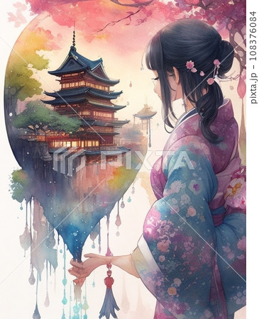 着物を着た女の子