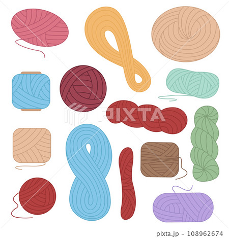 Yarn Ball for Knitting, Wool Thread. Flat Vector Icon illustration