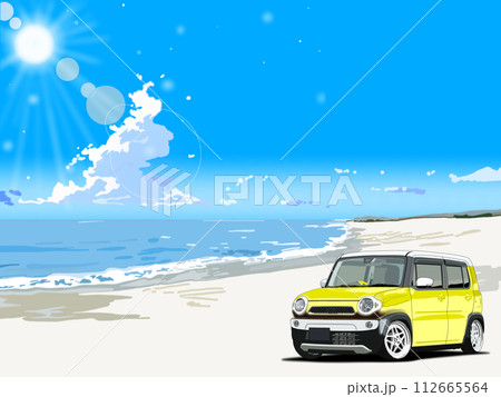 車 海 夏 青空のイラスト素材 - PIXTA