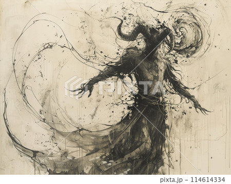 水彩画　水墨　額縁入り　絵画　神話 71KAKb91AoL._UF894,1000_QL80_.jpg