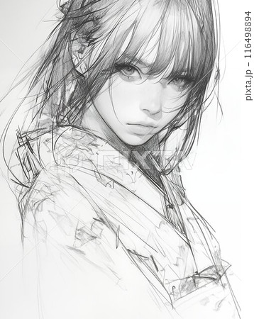 No.39 女性 鉛筆画 手書きイラストB4 最安価格 女性 No.39 鉛筆画 メルカリ - 手書きイラストB4 絵画