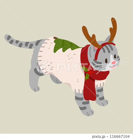 動物 クリスマス トナカイ 猫のイラスト素材 - PIXTA