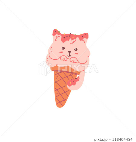 猫 アイスクリーム アイス ベクターのイラスト素材 - PIXTA