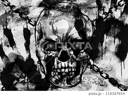 ドクロ スカル 白黒 壁紙のイラスト素材 - PIXTA
