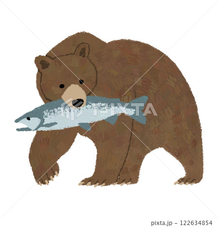 熊 鮭の写真素材 - PIXTA 鮭を銜える熊 M648