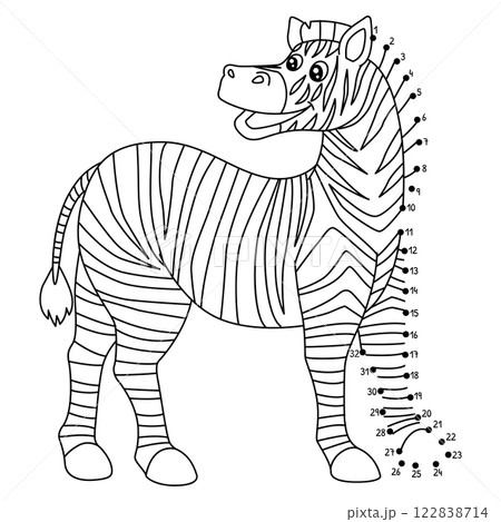 塗り絵 しまうま シマウマ ゼブラのイラスト素材 - PIXTA