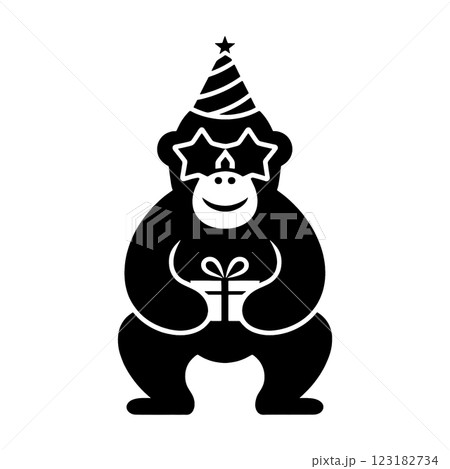 ゴリラ 誕生日 ハッピーバースデー イラストのイラスト素材 - PIXTA