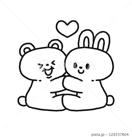 カップル 熊 動物 仲良しのイラスト素材 - PIXTA
