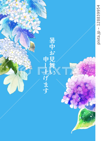 柏葉紫陽花　水彩画 はるき堂おおだんな】かしわばアジサイ Hydrangea Flower