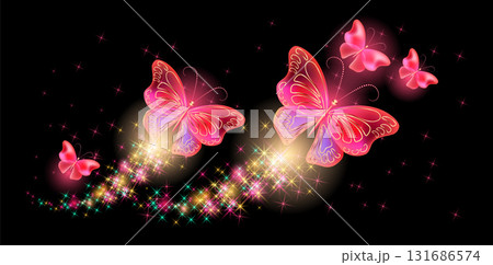 光る蝶のイラスト素材 - PIXTA