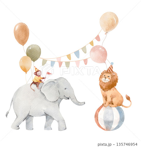 動物 風船 ぞう ゾウのイラスト素材 - PIXTA