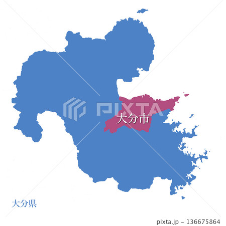 大分 日本地図 マップ おおいたのイラスト素材 - PIXTA