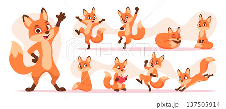 狐 動物 跳ねる 跳ぶのイラスト素材 - PIXTA