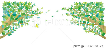 葉 新緑 leaf 鳥のイラスト素材 - PIXTA