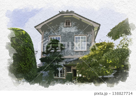 水彩画 景色 風景 道のイラスト素材 - PIXTA