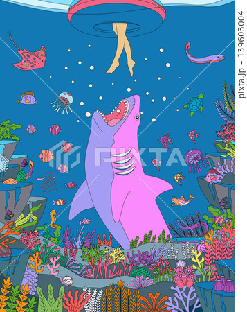 深海サメのイラスト素材 - PIXTA