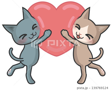 ラブラブ 恋人 カップル 猫のイラスト素材 - PIXTA