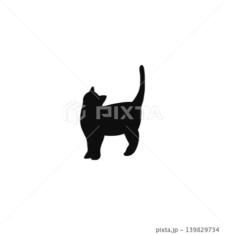猫 シルエット 黒猫 見上げるのイラスト素材 - PIXTA