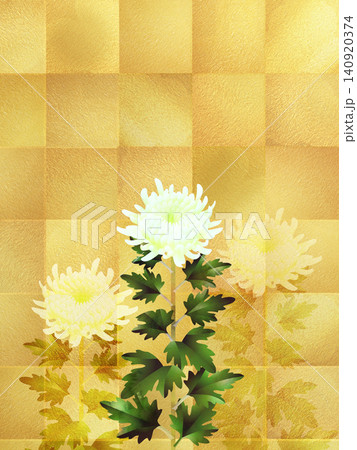 金屏風 和柄 背景 花のイラスト素材 - PIXTA