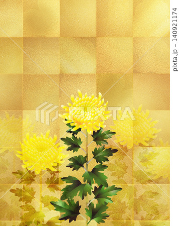 日本画 屏風 金色の背景 花 金屏風 和柄 背景 花のイラスト素材 - PIXTA